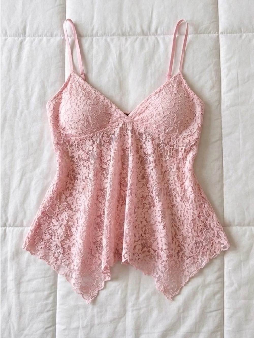 Pink Lace Camisole Tank Top
